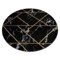 Exklusiv EMERALD Teppich 2000 Kreis - glamour, stilvoll Marmor, geometrisch schwarz / gold