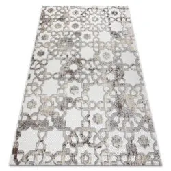 Teppich Strukturell SOLE D3882 Ornament flach gewebt beige / grau 