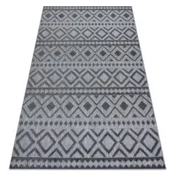 Teppich Strukturell SOLE D3852 Boho Diamanten flach gewebt grau