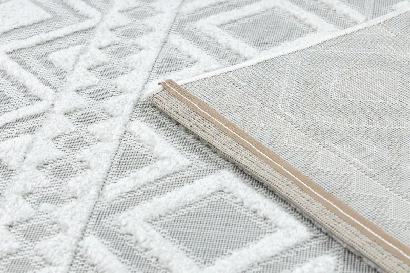 Dywan Strukturalny SOLE D3851 Boho, romby - płasko tkany beż