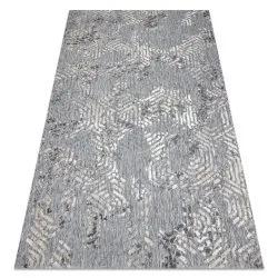 Teppich Strukturell SOLE D3842 Sechsecke flach gewebt grau / beige