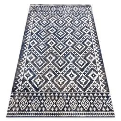 Modern Teppich MUNDO E0561 Diamanten, Zickzack 3D Outdoor blau / beige