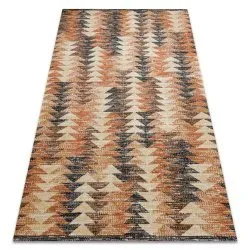 Modern Teppich MUNDO D5781 Dreiecke 3D Outdoor orange / beige