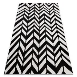 Modern Teppich MUNDO E0571 Fischgrät Outdoor beige / schwarz