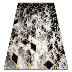 Modern Teppich 3D GLOSS 409A 82 Würfel stilvoll, glamour, art deco schwarz / grau