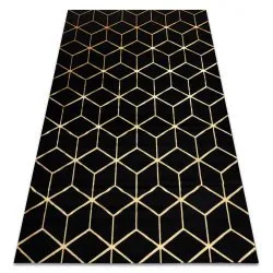 Modern Teppich 3D GLOSS 409C 86 Würfel stilvoll, glamour, art deco schwarz