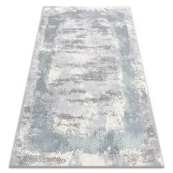 Teppich CORE A004 Rahmen, schattiert - Struktur zwei Vliesebenen, Elfenbein / Grau / Blau
