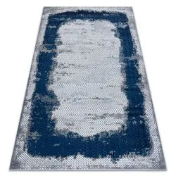 Teppich CORE A004 Rahmen, schattiert - Struktur zwei Vliesebenen, blau / grau