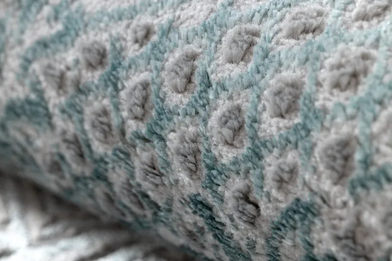 Dywan CORE W3824 Ornament Vintage - Strukturalny, dwa poziomy runa, jasnoniebieski / krem / szary