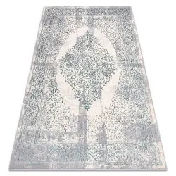 Teppich CORE W7161 Vintage Rosette - Strukturell, zwei Ebenen aus Vlies, hellblau / creme / grau