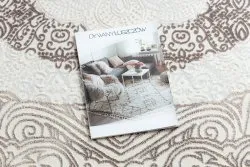 Dywan CORE 8111 Ornament Vintage - Strukturalny, dwa poziomy runa, beż