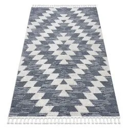 Teppich SEVILLA Z250A Diamanten blau / grau Franse berber marokkanisch shaggy