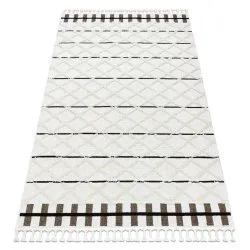 Teppich SEVILLA Y611A Gitter, Diamanten braun / weiß Franse berber marokkanisch shaggy