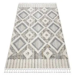 Teppich SEVILLA Y523C Diamanten grau / gelb Franse berber marokkanisch shaggy