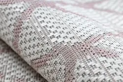 Dywan SZNURKOWY SIZAL SION Kratka 22129 płaskie tkanie ecru / róż