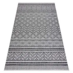 Teppich SISAL SION Zickzack, Diamanten Boho 22168 flach gewebt schwarz / ecru 