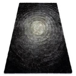 Modern Teppich FLIM 008-B2 shaggy, Kreise - Strukturell grau