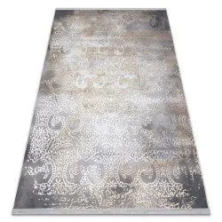 Modern LUCE 84 Teppich Ornament vintage - Strukturell grau / Senf