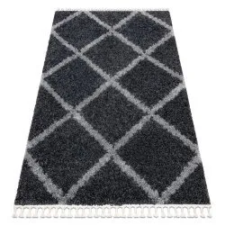 Teppich UNION 3482 Gitter grau Franse berber marokkanisch shaggy zottig