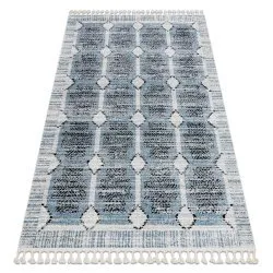 Modern Teppich BELLE BR22A beige / blau Franse 
