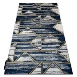Modern DE LUXE Teppich 462 Geometrisch - Strukturell dunkelblau / gold