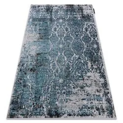 Modern DE LUXE Teppich 2081 Ornament vintage - Strukturell blau / grau