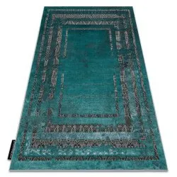 Modern DE LUXE Teppich 1516 Rahmen vintage - Strukturell grün / Anthrazit