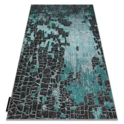 Modern DE LUXE Teppich 2079 vintage - Strukturell grün / Anthrazit