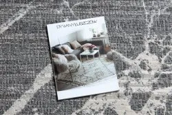 Dywan REBEC nowoczesny frędzle 51186B Marmur - dwa poziomy runa krem / szary