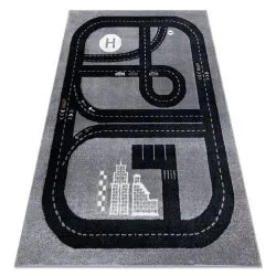 Teppich FUN Track für Kinder, Straße, Stadt grau