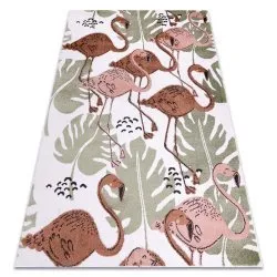 Teppich FUN Flami für Kinder, Flamingos creme