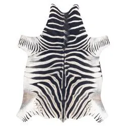 Teppich Künstliches Rindsleder, Zebra G5128-1 weiß schwarz Leder