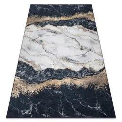 ANDRE 1124 Waschteppich Marmor Anti-Rutsch - schwarz