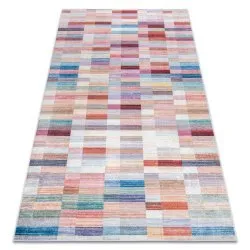 ANDRE 2295 Waschteppich Streifen Anti-Rutsch - rosa / blau