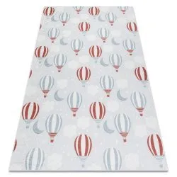 BAMBINO 1349 Waschteppich Luftballons, Wolken für Kinder Anti-Rutsch - grau
