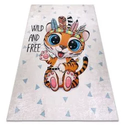BAMBINO 1960 Waschteppich Tiger, Indianer für Kinder Anti-Rutsch - weiß