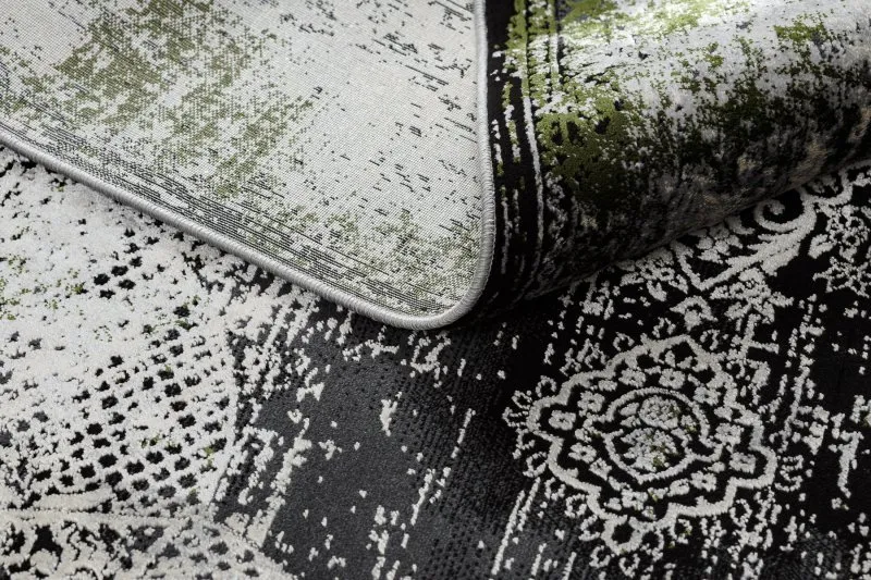 Modern VINCI 1516 Teppich Rosette vintage - Strukturell elfenbein / grün