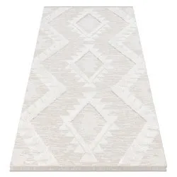 Teppich ÖKO SISAL BOHO MOROC Diamanten 22312 Franse - strukturell beige / creme, recycelter Teppich
