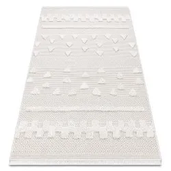 Teppich ÖKO SISAL MOROC 22321 Dreiecke, Zickzack boho Franse - strukturell beige / creme