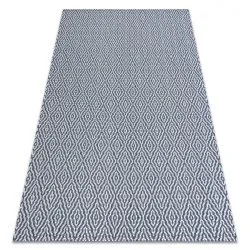 Teppich CASA ÖKO SISAL Boho Diamanten 22084 dunkelblau / sahne