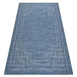 Teppich SISAL PATIO 3071 griechisch flach gewebt dunkelblau / beige