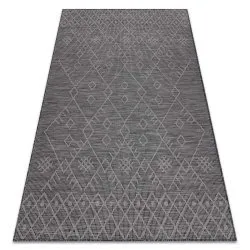 Teppich SISAL PATIO 3077 Boho flach gewebt - schwarz