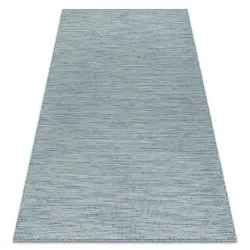 Teppich SISAL PATIO 3075 Diamanten flach gewebt - wasserblau