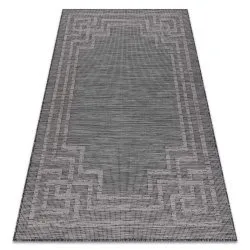 Teppich SISAL PATIO 3071 griechisch Rahmen flach gewebt - schwarz