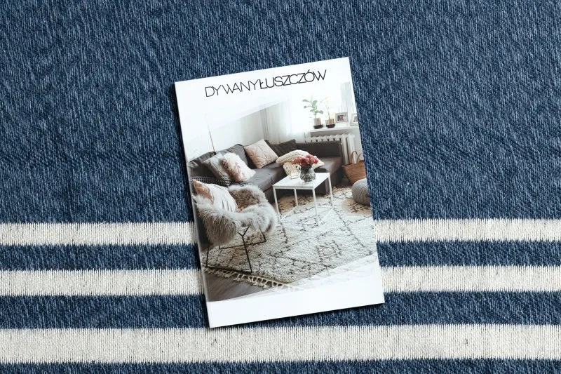 Dywan TWIN 22990 Ramka bawełna, dwustronny Ekologiczny frędzle - granat / krem