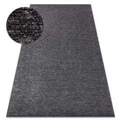 Teppich FLORENCE 24021 Einfarbig, Glamour, Flachgewebt, Fransen - anthrazit