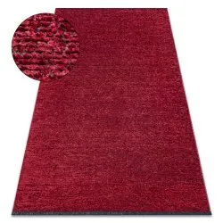 Teppich FLORENCE 24021 Einfarbig, Glamour, Flachgewebt, Fransen - rot