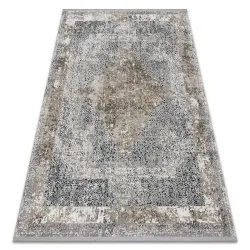 Modern Teppich TULS strukturell, Franse 51323 Vintage, Rahmen, Rosette elfenbein / grau 