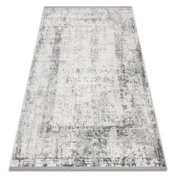 Modern Teppich TULS strukturell, Franse 51324 Vintage, Rahmen elfenbein / grau 