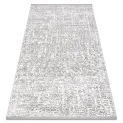 Modern Teppich TULS strukturell, Franse 51325 Melange elfenbein / grau 
